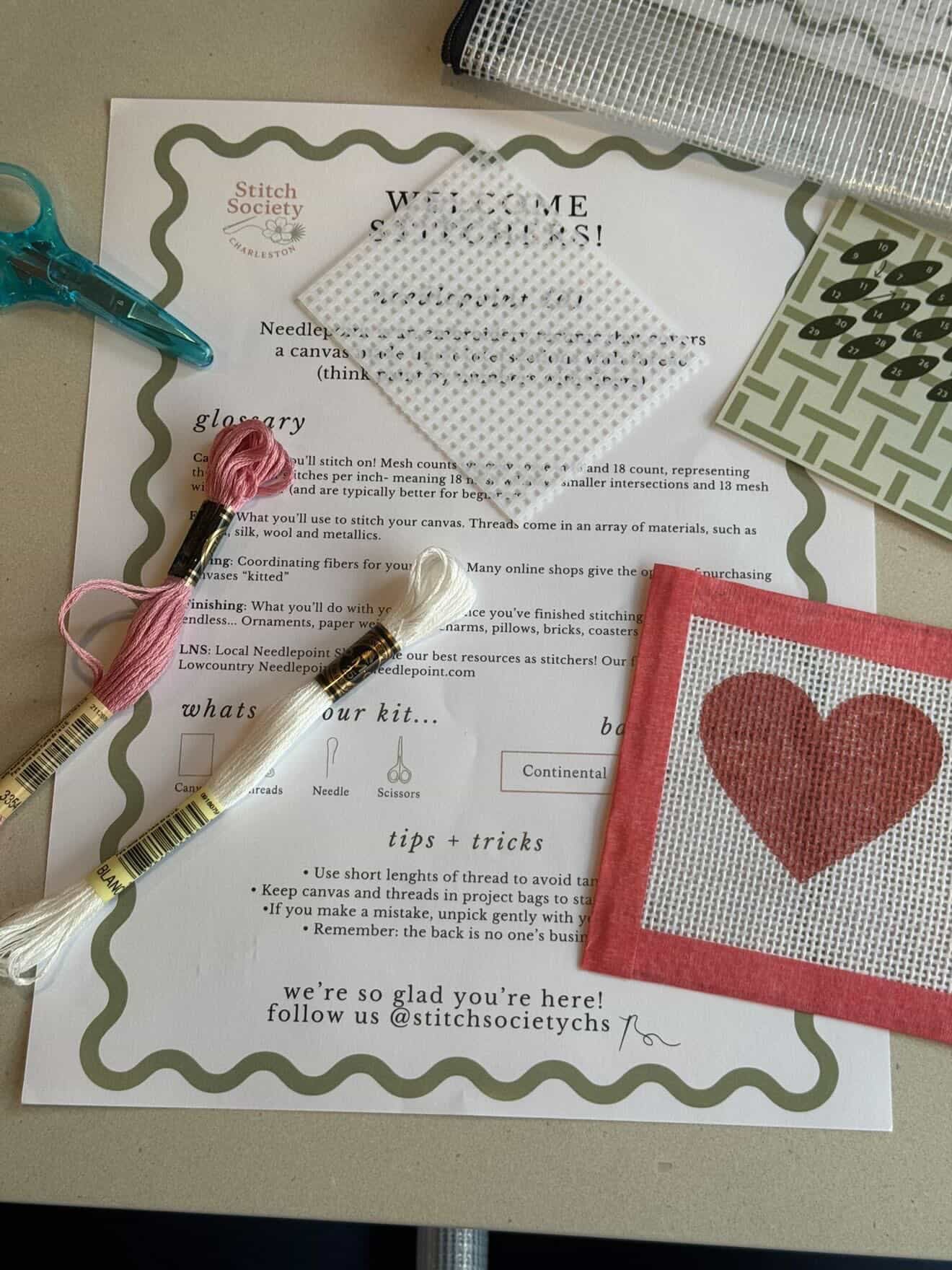 First Stitches: A Beginner Needlepoint Workshop 09/17 6pm-7:30pm