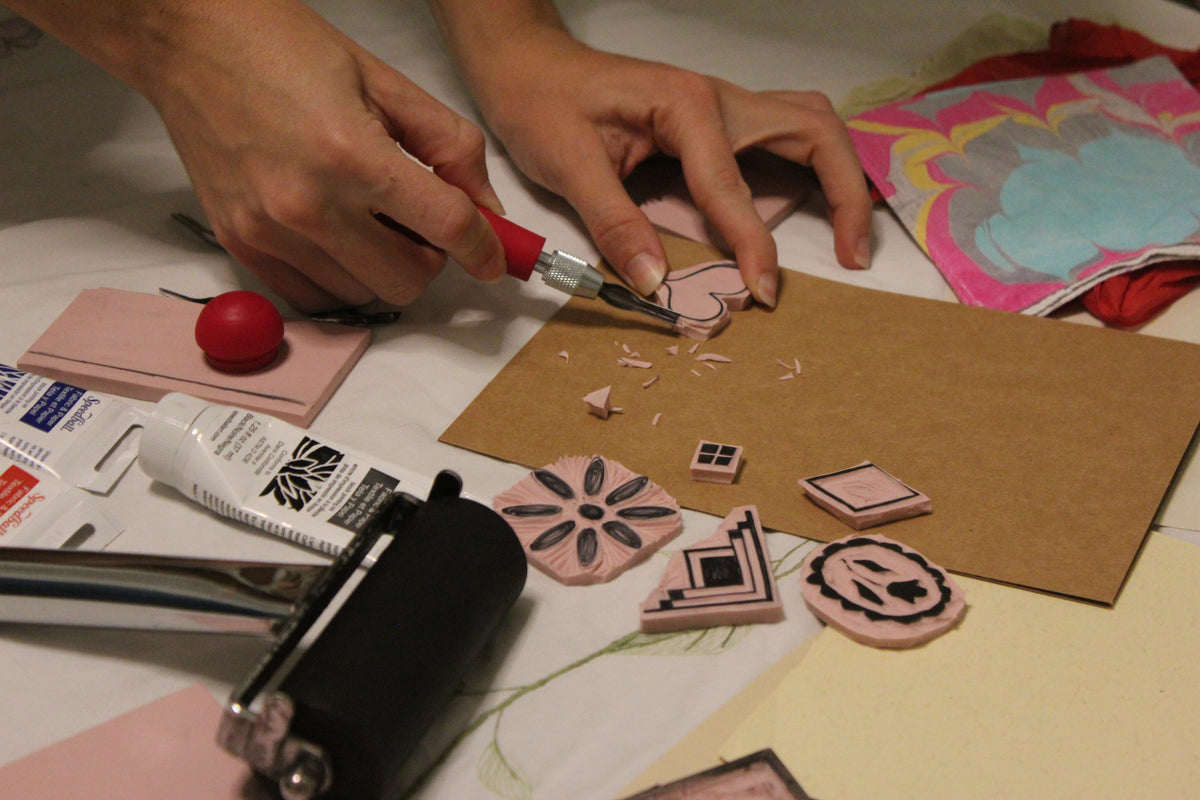 Carve & Print linocut workshop at Candlefish