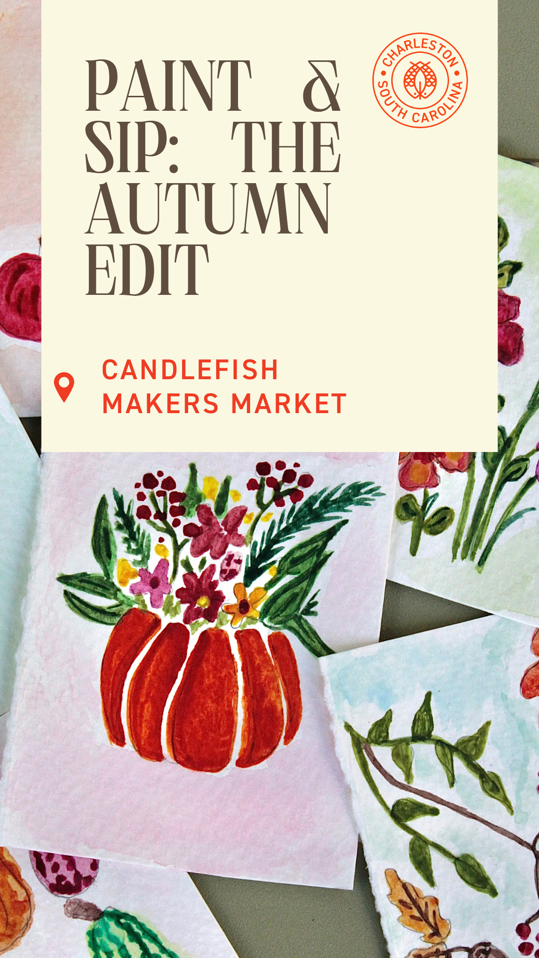 Paint & Sip: The Autumn Edit — A Watercolor Stationery Workshop with Caroline Moore Art Oct 15th 6pm-7:30pm