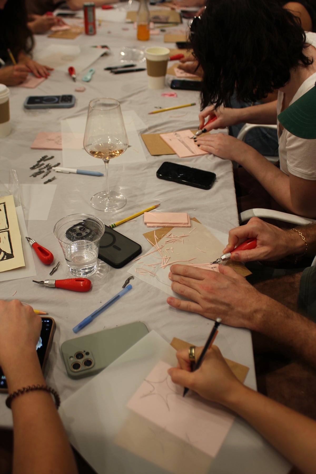 Carve & Print linocut workshop at Candlefish