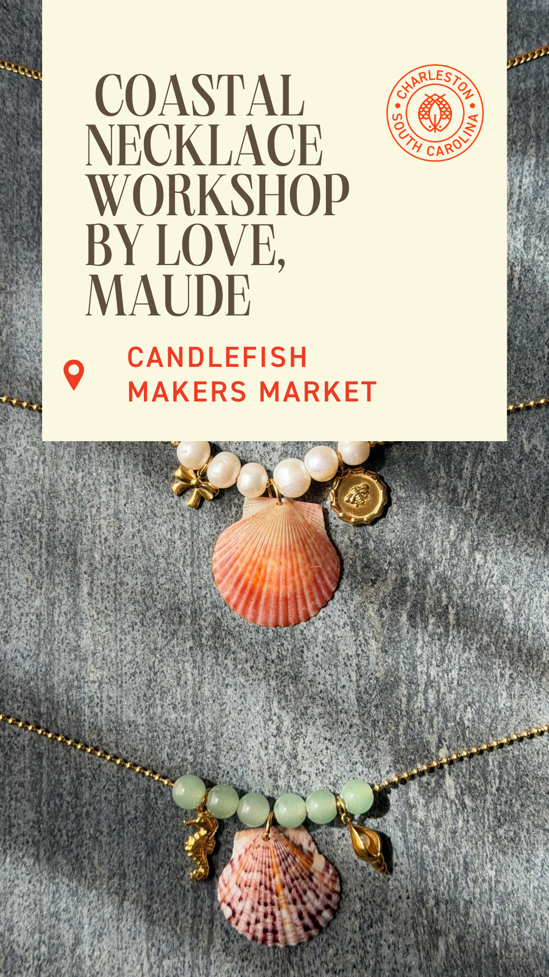 Coastal Necklace workshop Love, Maude June 6th, June 12th