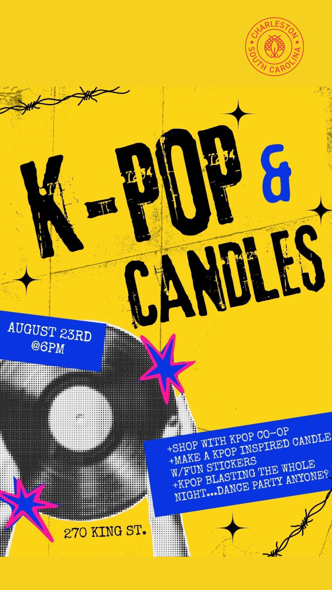 K-POP & Candles August 23rd at 6pm drop in