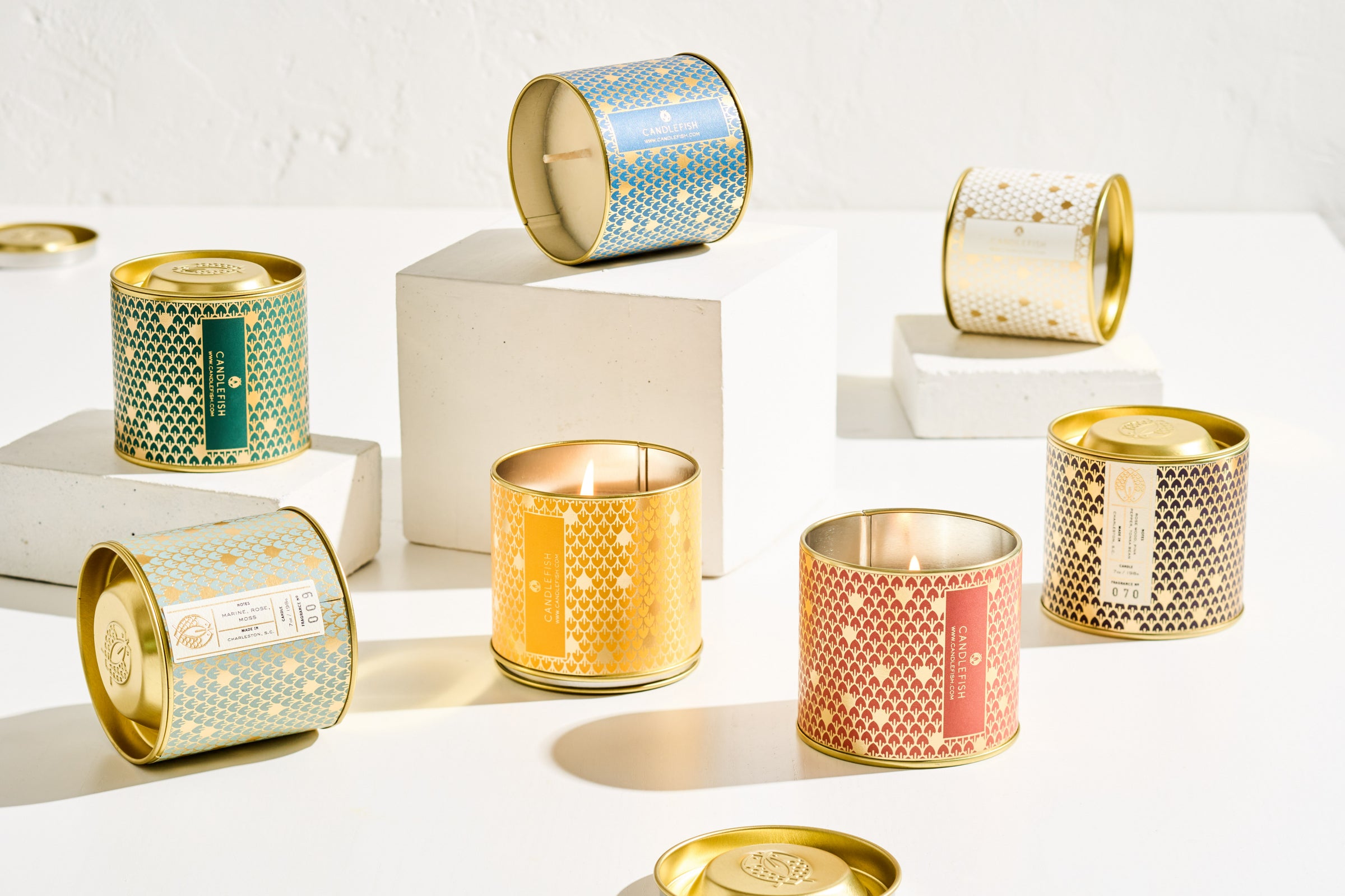 Wrapped Tin Candle Candlefish