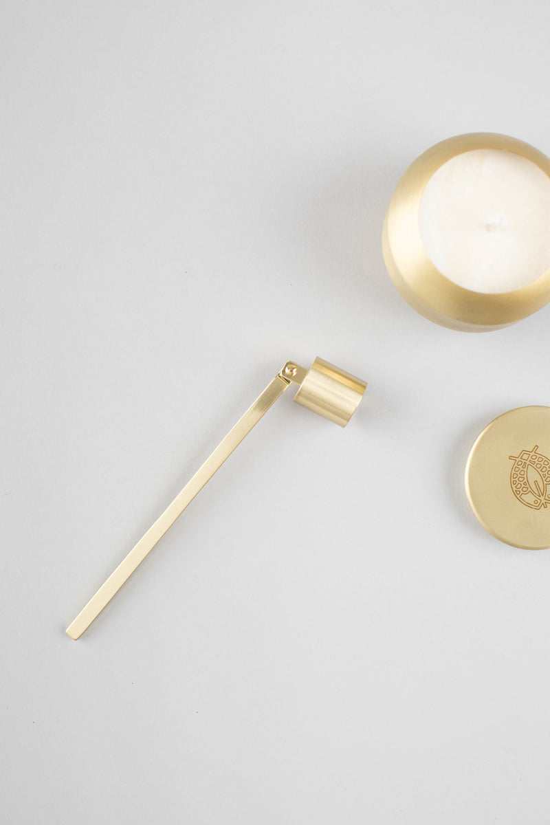 Engraved Brushed Gold Candle Snuffer